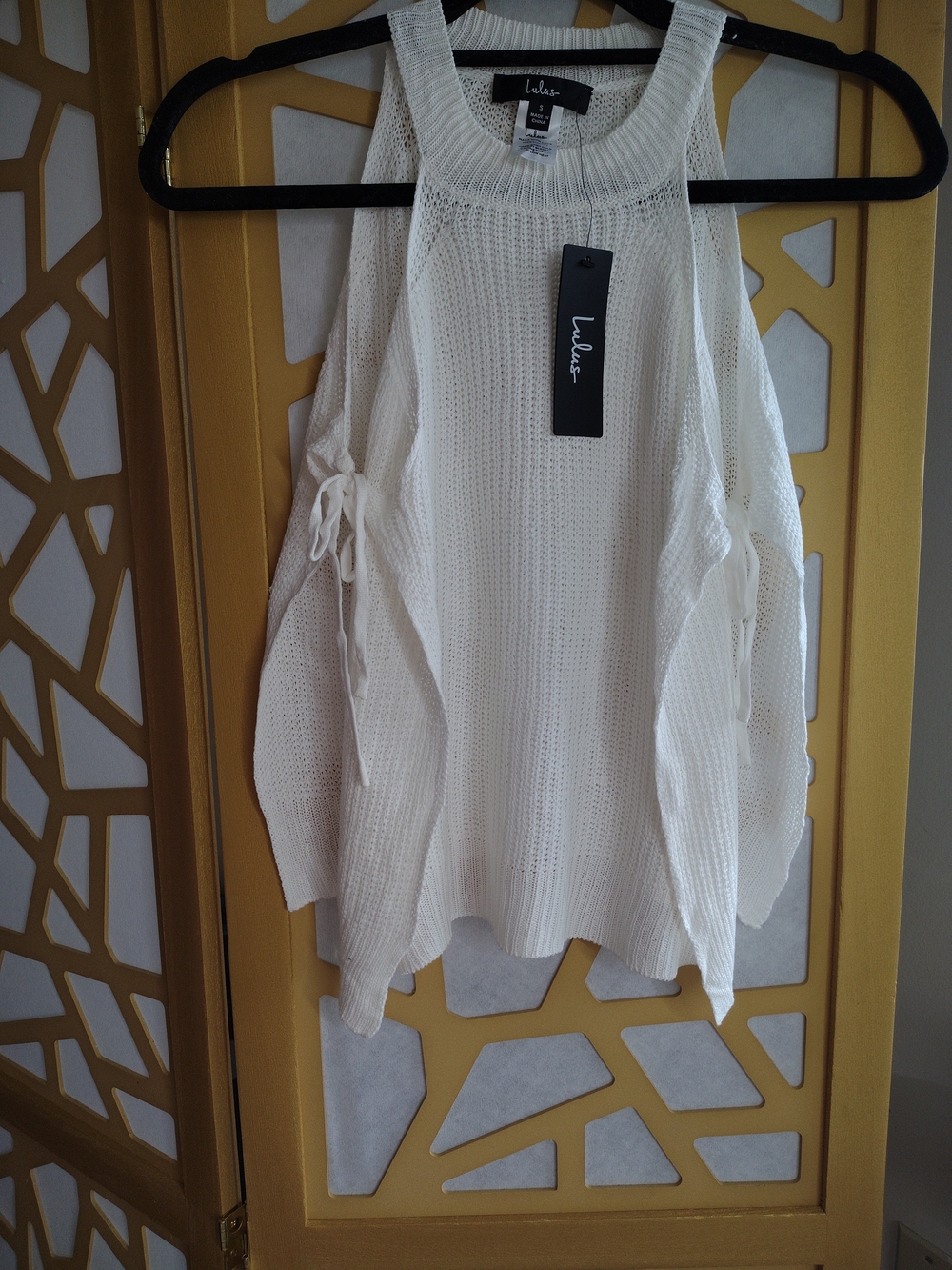 Lulu's Cream Knit Sweater with Side Ties